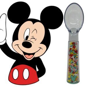Disney Parks Acrylic Confetti Ice Cream Scoop Mickey Mouse Pastel Colors 7.25"
